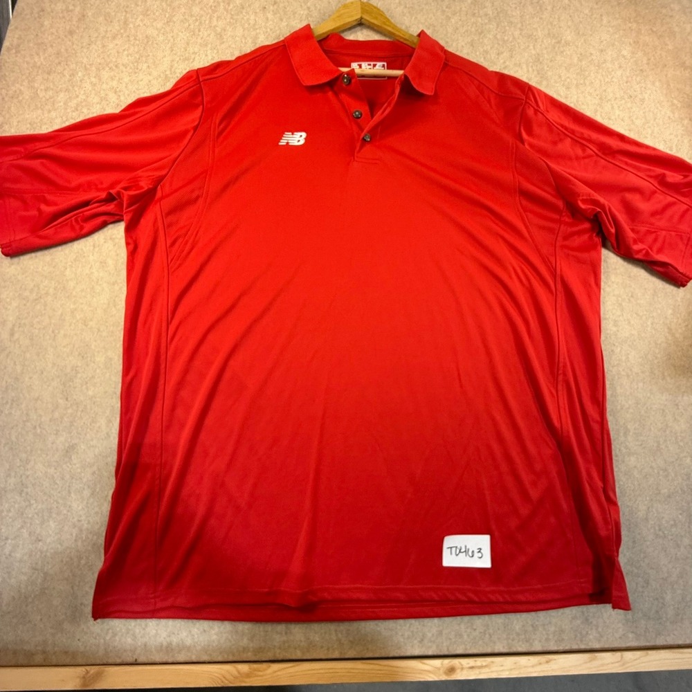 New Balance Mens 3XL Red Performance‎ Polo Shirt Short Sleeve Athletic Golf NB